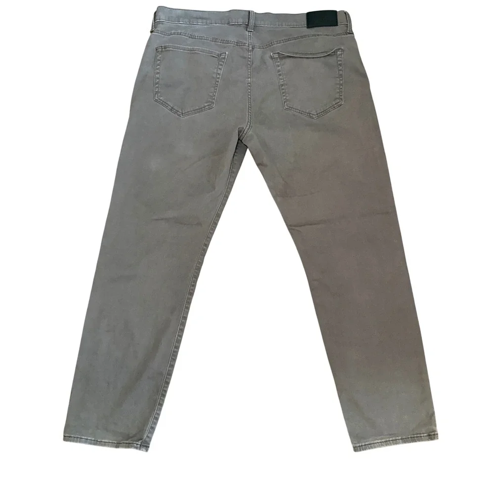 Lucky Brand 121 Slim Straight Mens Gray Pants 38x30 Cotton Blend Stretch